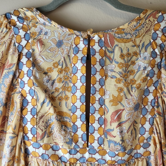 Rachel Zoe Orange Bohemian Floral Cropped Blouse - Picture 4 of 8